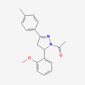molecular formula C19H20N2O2 B4893931 1-acetyl-5-(2-methoxyphenyl)-3-(4-methylphenyl)-4,5-dihydro-1H-pyrazole 