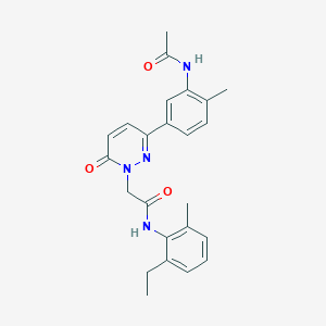 molecular formula C24H26N4O3 B4893935 2-[3-[3-(acetylamino)-4-methylphenyl]-6-oxo-1(6H)-pyridazinyl]-N-(2-ethyl-6-methylphenyl)acetamide CAS No. 1015854-63-3