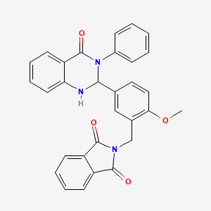 molecular formula C30H23N3O4 B4893948 2-[2-methoxy-5-(4-oxo-3-phenyl-1,2,3,4-tetrahydro-2-quinazolinyl)benzyl]-1H-isoindole-1,3(2H)-dione 