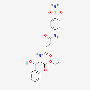 molecular formula C21H25N3O7S B4893953 ethyl N-(4-{[4-(aminosulfonyl)phenyl]amino}-4-oxobutanoyl)-beta-hydroxyphenylalaninate 