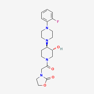 3-(2-{(3R*,4R*)-4-[4-(2-fluorophenyl)-1-piperazinyl]-3-hydroxy-1-piperidinyl}-2-oxoethyl)-1,3-oxazolidin-2-one