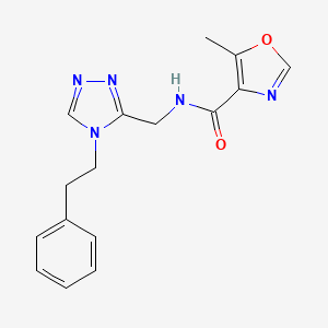 molecular formula C16H17N5O2 B4893985 5-methyl-N-{[4-(2-phenylethyl)-4H-1,2,4-triazol-3-yl]methyl}-1,3-oxazole-4-carboxamide 