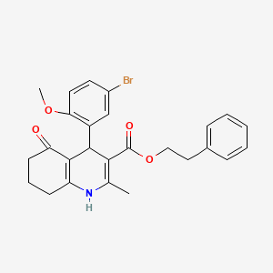 2-phenylethyl 4-(5-bromo-2-methoxyphenyl)-2-methyl-5-oxo-1,4,5,6,7,8-hexahydro-3-quinolinecarboxylate