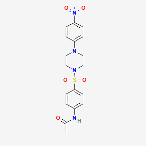 molecular formula C18H20N4O5S B4893996 N-(4-{[4-(4-nitrophenyl)-1-piperazinyl]sulfonyl}phenyl)acetamide 