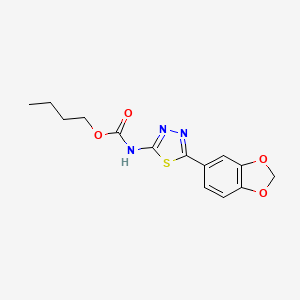 molecular formula C14H15N3O4S B4894035 butyl [5-(1,3-benzodioxol-5-yl)-1,3,4-thiadiazol-2-yl]carbamate 