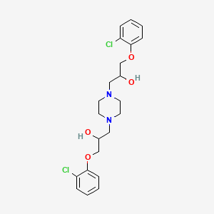 molecular formula C22H28Cl2N2O4 B4894061 1,1'-(1,4-piperazinediyl)bis[3-(2-chlorophenoxy)-2-propanol] 