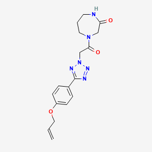 molecular formula C17H20N6O3 B4894069 4-({5-[4-(allyloxy)phenyl]-2H-tetrazol-2-yl}acetyl)-1,4-diazepan-2-one 