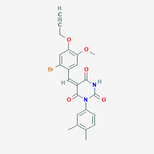 molecular formula C23H19BrN2O5 B4894080 5-[2-bromo-5-methoxy-4-(2-propyn-1-yloxy)benzylidene]-1-(3,4-dimethylphenyl)-2,4,6(1H,3H,5H)-pyrimidinetrione 