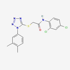 molecular formula C17H15Cl2N5OS B4894088 N-(2,4-dichlorophenyl)-2-{[1-(3,4-dimethylphenyl)-1H-tetrazol-5-yl]thio}acetamide 