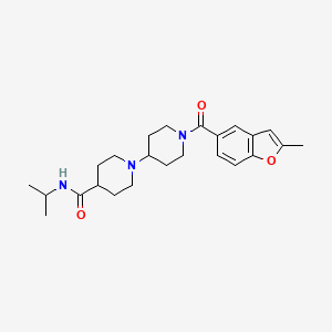 molecular formula C24H33N3O3 B4894091 N-isopropyl-1'-[(2-methyl-1-benzofuran-5-yl)carbonyl]-1,4'-bipiperidine-4-carboxamide 