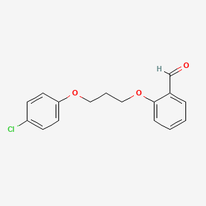 molecular formula C16H15ClO3 B4894098 2-[3-(4-chlorophenoxy)propoxy]benzaldehyde 