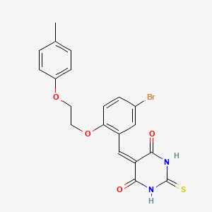 molecular formula C20H17BrN2O4S B4894104 5-{5-bromo-2-[2-(4-methylphenoxy)ethoxy]benzylidene}-2-thioxodihydro-4,6(1H,5H)-pyrimidinedione 