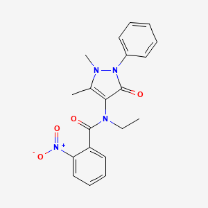 molecular formula C20H20N4O4 B4894109 N-(1,5-dimethyl-3-oxo-2-phenyl-2,3-dihydro-1H-pyrazol-4-yl)-N-ethyl-2-nitrobenzamide CAS No. 15054-47-4