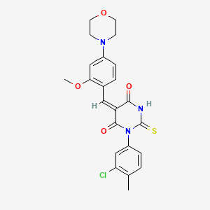 1-(3-chloro-4-methylphenyl)-5-[2-methoxy-4-(4-morpholinyl)benzylidene]-2-thioxodihydro-4,6(1H,5H)-pyrimidinedione