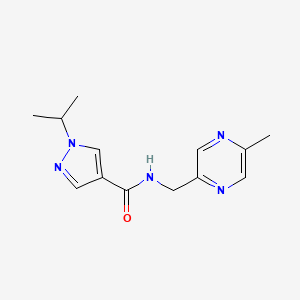 molecular formula C13H17N5O B4894133 1-isopropyl-N-[(5-methyl-2-pyrazinyl)methyl]-1H-pyrazole-4-carboxamide 