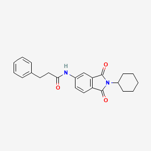 N-(2-cyclohexyl-1,3-dioxo-2,3-dihydro-1H-isoindol-5-yl)-3-phenylpropanamide