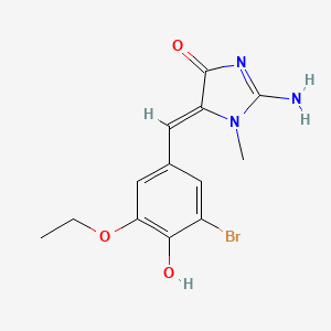 5-(3-bromo-5-ethoxy-4-hydroxybenzylidene)-2-imino-1-methyl-4-imidazolidinone