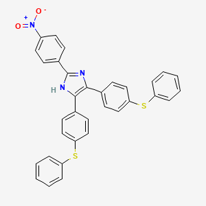 molecular formula C33H23N3O2S2 B4894153 2-(4-nitrophenyl)-4,5-bis[4-(phenylthio)phenyl]-1H-imidazole 