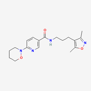 molecular formula C18H24N4O3 B4894155 N-[3-(3,5-dimethyl-4-isoxazolyl)propyl]-6-(1,2-oxazinan-2-yl)nicotinamide 