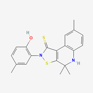 molecular formula C20H20N2OS2 B4894167 2-(2-hydroxy-5-methylphenyl)-4,4,8-trimethyl-4,5-dihydroisothiazolo[5,4-c]quinoline-1(2H)-thione CAS No. 6174-46-5
