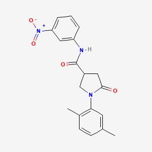 molecular formula C19H19N3O4 B4894177 1-(2,5-dimethylphenyl)-N-(3-nitrophenyl)-5-oxo-3-pyrrolidinecarboxamide 