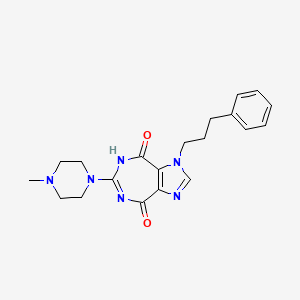 molecular formula C20H24N6O2 B4894188 6-(4-methyl-1-piperazinyl)-1-(3-phenylpropyl)imidazo[4,5-e][1,3]diazepine-4,8(1H,5H)-dione 