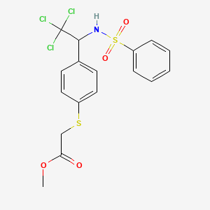 molecular formula C17H16Cl3NO4S2 B4894206 methyl [(4-{2,2,2-trichloro-1-[(phenylsulfonyl)amino]ethyl}phenyl)thio]acetate 