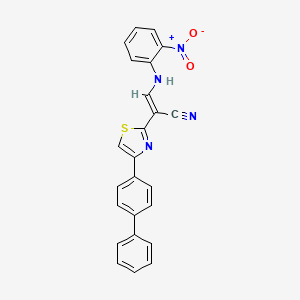 molecular formula C24H16N4O2S B4894212 2-[4-(4-biphenylyl)-1,3-thiazol-2-yl]-3-[(2-nitrophenyl)amino]acrylonitrile 