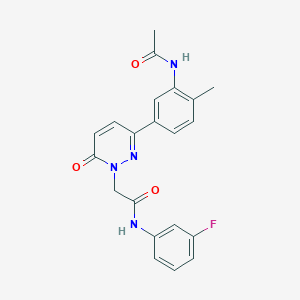 molecular formula C21H19FN4O3 B4894217 2-[3-[3-(acetylamino)-4-methylphenyl]-6-oxo-1(6H)-pyridazinyl]-N-(3-fluorophenyl)acetamide 