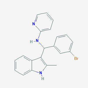 molecular formula C21H18BrN3 B489423 N-[(3-bromophenyl)(2-methyl-1H-indol-3-yl)methyl]pyridin-2-amine CAS No. 618404-88-9