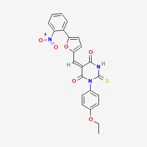 molecular formula C23H17N3O6S B4894232 1-(4-ethoxyphenyl)-5-{[5-(2-nitrophenyl)-2-furyl]methylene}-2-thioxodihydro-4,6(1H,5H)-pyrimidinedione 