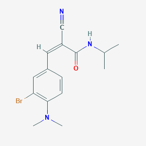 molecular formula C15H18BrN3O B4894235 3-[3-bromo-4-(dimethylamino)phenyl]-2-cyano-N-isopropylacrylamide 
