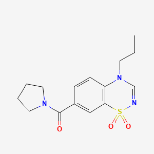 molecular formula C15H19N3O3S B4894240 4-propyl-7-(1-pyrrolidinylcarbonyl)-4H-1,2,4-benzothiadiazine 1,1-dioxide 