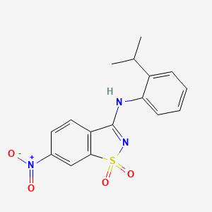 molecular formula C16H15N3O4S B4894253 N-(2-isopropylphenyl)-6-nitro-1,2-benzisothiazol-3-amine 1,1-dioxide 