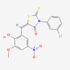 3-(3-chlorophenyl)-5-(2-hydroxy-3-methoxy-5-nitrobenzylidene)-2-thioxo-1,3-thiazolidin-4-one