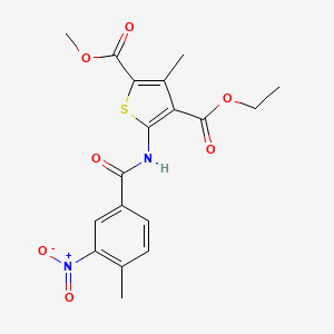 molecular formula C18H18N2O7S B4894283 4-ethyl 2-methyl 3-methyl-5-[(4-methyl-3-nitrobenzoyl)amino]-2,4-thiophenedicarboxylate 