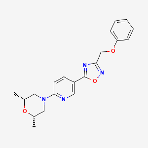 molecular formula C20H22N4O3 B4894289 (2R*,6S*)-2,6-dimethyl-4-{5-[3-(phenoxymethyl)-1,2,4-oxadiazol-5-yl]-2-pyridinyl}morpholine 