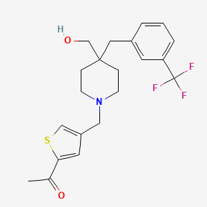 molecular formula C21H24F3NO2S B4894319 1-[4-({4-(hydroxymethyl)-4-[3-(trifluoromethyl)benzyl]-1-piperidinyl}methyl)-2-thienyl]ethanone 