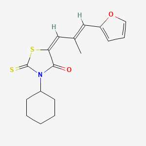 molecular formula C17H19NO2S2 B4894326 3-cyclohexyl-5-[3-(2-furyl)-2-methyl-2-propen-1-ylidene]-2-thioxo-1,3-thiazolidin-4-one 
