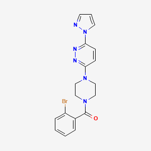 molecular formula C18H17BrN6O B4894357 3-[4-(2-bromobenzoyl)-1-piperazinyl]-6-(1H-pyrazol-1-yl)pyridazine 