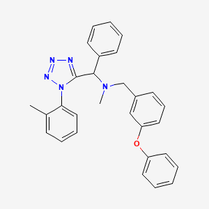 molecular formula C29H27N5O B4894369 N-methyl-1-[1-(2-methylphenyl)-1H-tetrazol-5-yl]-N-(3-phenoxybenzyl)-1-phenylmethanamine 