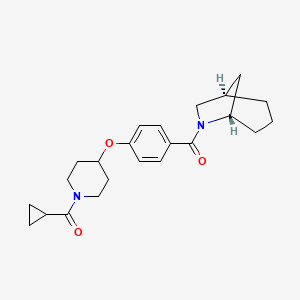 molecular formula C23H30N2O3 B4894387 (1R*,5S*)-6-(4-{[1-(cyclopropylcarbonyl)-4-piperidinyl]oxy}benzoyl)-6-azabicyclo[3.2.1]octane 