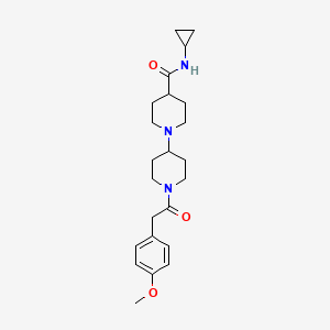 molecular formula C23H33N3O3 B4894393 N-cyclopropyl-1'-[(4-methoxyphenyl)acetyl]-1,4'-bipiperidine-4-carboxamide 