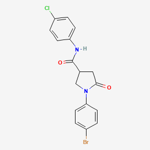 molecular formula C17H14BrClN2O2 B4894435 1-(4-bromophenyl)-N-(4-chlorophenyl)-5-oxo-3-pyrrolidinecarboxamide 