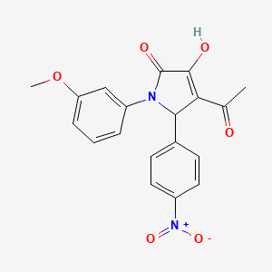 molecular formula C19H16N2O6 B4894440 4-acetyl-3-hydroxy-1-(3-methoxyphenyl)-5-(4-nitrophenyl)-1,5-dihydro-2H-pyrrol-2-one 