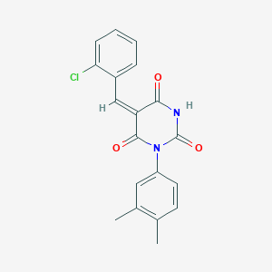 5-(2-chlorobenzylidene)-1-(3,4-dimethylphenyl)-2,4,6(1H,3H,5H)-pyrimidinetrione