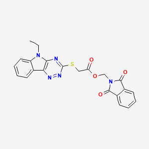 molecular formula C22H17N5O4S B4894465 (1,3-dioxo-1,3-dihydro-2H-isoindol-2-yl)methyl [(5-ethyl-5H-[1,2,4]triazino[5,6-b]indol-3-yl)thio]acetate 