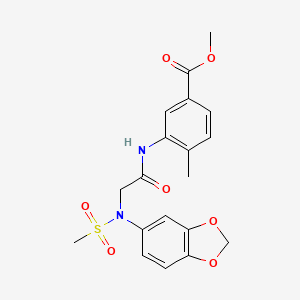 molecular formula C19H20N2O7S B4894471 methyl 3-{[N-1,3-benzodioxol-5-yl-N-(methylsulfonyl)glycyl]amino}-4-methylbenzoate 