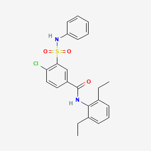 molecular formula C23H23ClN2O3S B4894496 3-(anilinosulfonyl)-4-chloro-N-(2,6-diethylphenyl)benzamide 