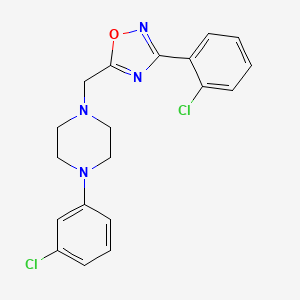 molecular formula C19H18Cl2N4O B4894528 1-(3-chlorophenyl)-4-{[3-(2-chlorophenyl)-1,2,4-oxadiazol-5-yl]methyl}piperazine 